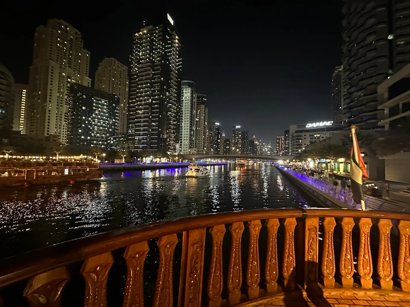 Dubai Marina Skyline Night View